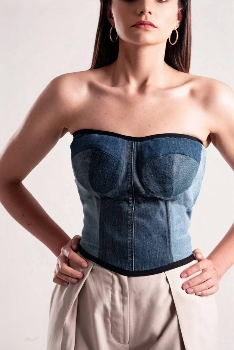 Top reciclado jean